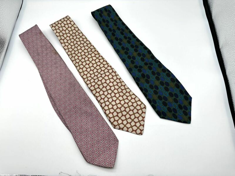 □③グッチ GUCCI メンズ 男性 紳士 ネクタイ ブランドネクタイ 3本まとめて