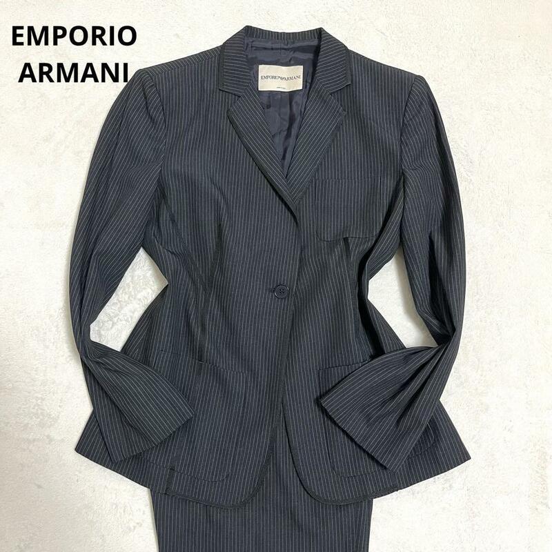 463 EMPORIO ARMANI エンポリオアルマーニ パンツスーツ ネイビー 40 ストライプ