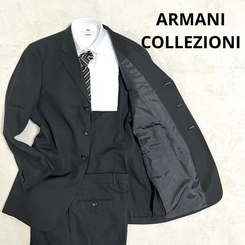 512 ARMANI COLLEZIONI アルマーニコレツォーニ セットアップスーツ ブラック 48 3B