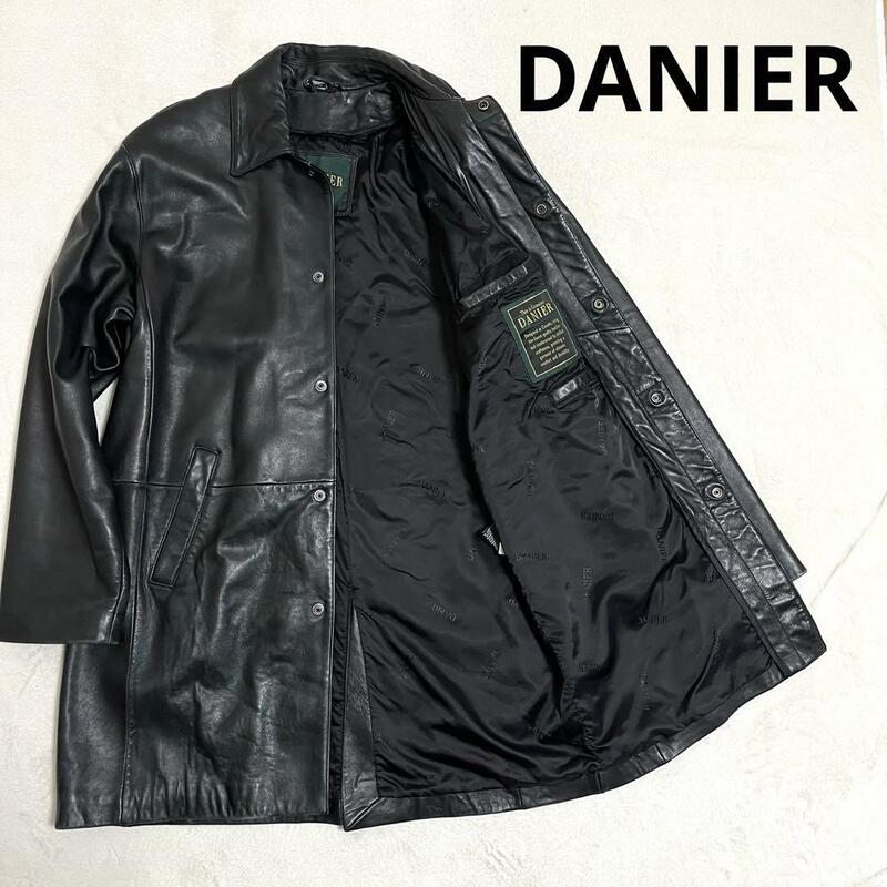 501 DANIER ダニエ レザージャケット ブラック ステンカラーコート