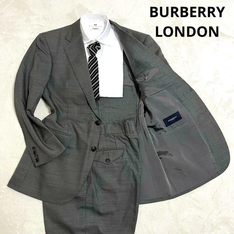 422 BURBERRY LONDON バーバリーロンドン セットアップスーツ グレー シルク 2B