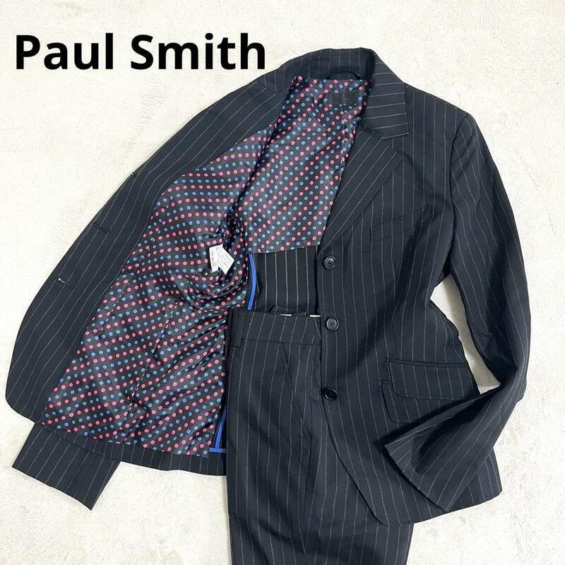 473 Paul Smith BLACK ポールスミス ブラック パンツスーツ 42 ブラック 水玉柄