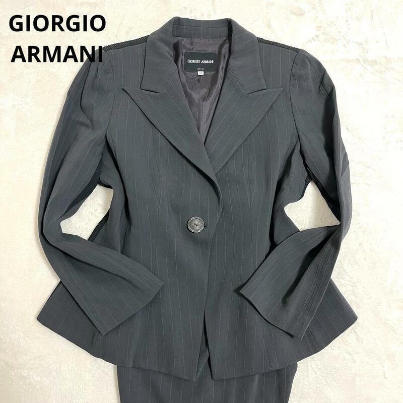 438 GIORGIO ARMANI ジョルジオ アルマーニ パンツスーツ グレー 48 ウール レディース