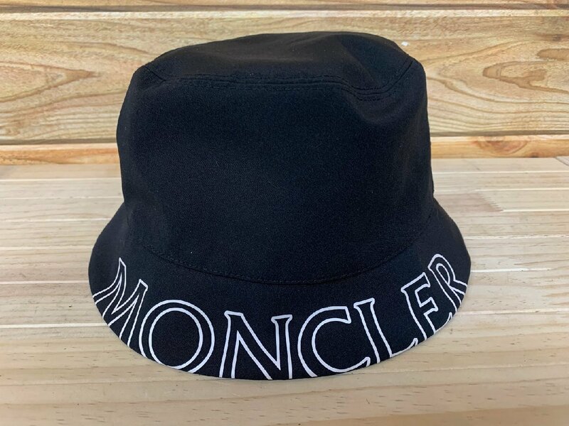 ■極美品 モンクレール BUCKET HAT バケットハット 帽子 ハット レディース MONCLER ブラック 黒