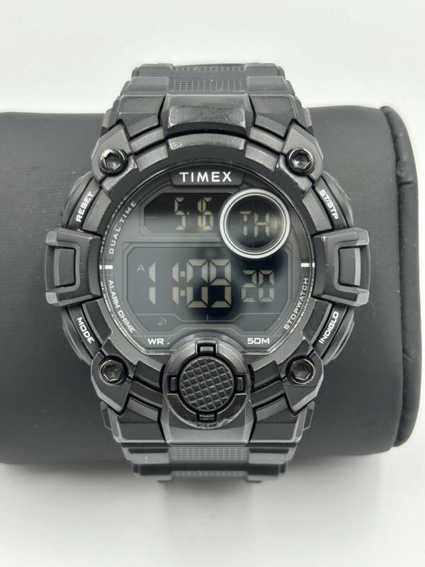 ◎【売り切り】1円 稼働品 TIMEX タイメックス クォーツ 腕時計 デジタル ブラック 黒 TW5M27400 ビッグケース メンズ 希少 ◎