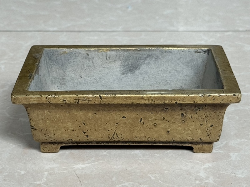 旧蔵 明 宣德年製 銅製 四方銅香炉 香道具 置物 銅製品 極細工 稀少珍品 中国古美味 古美術 L0529