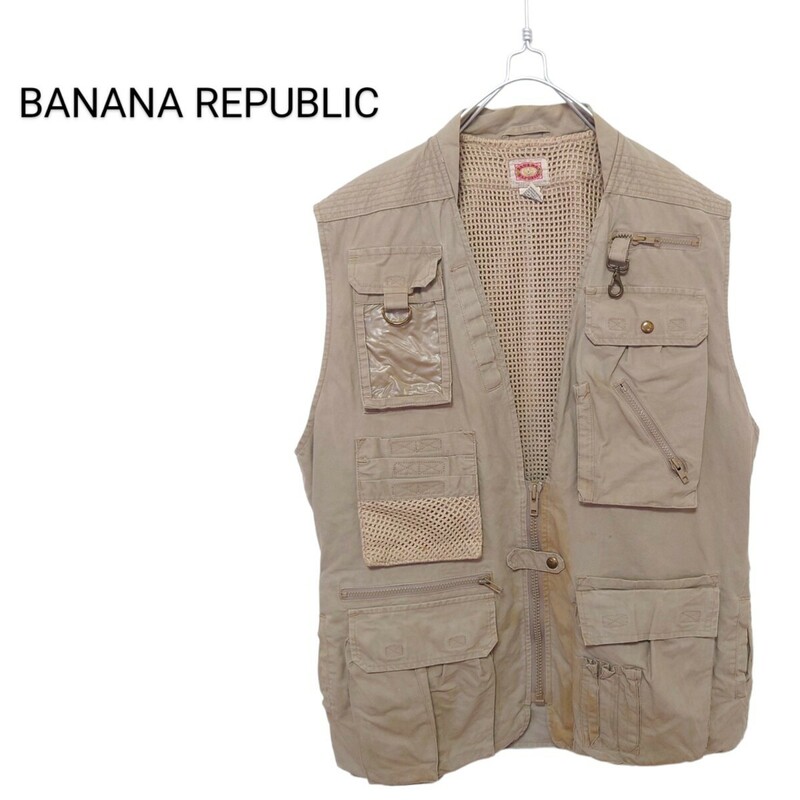 【BANANA REPUBLIC】希少 80's初期 サファリベストA-1913