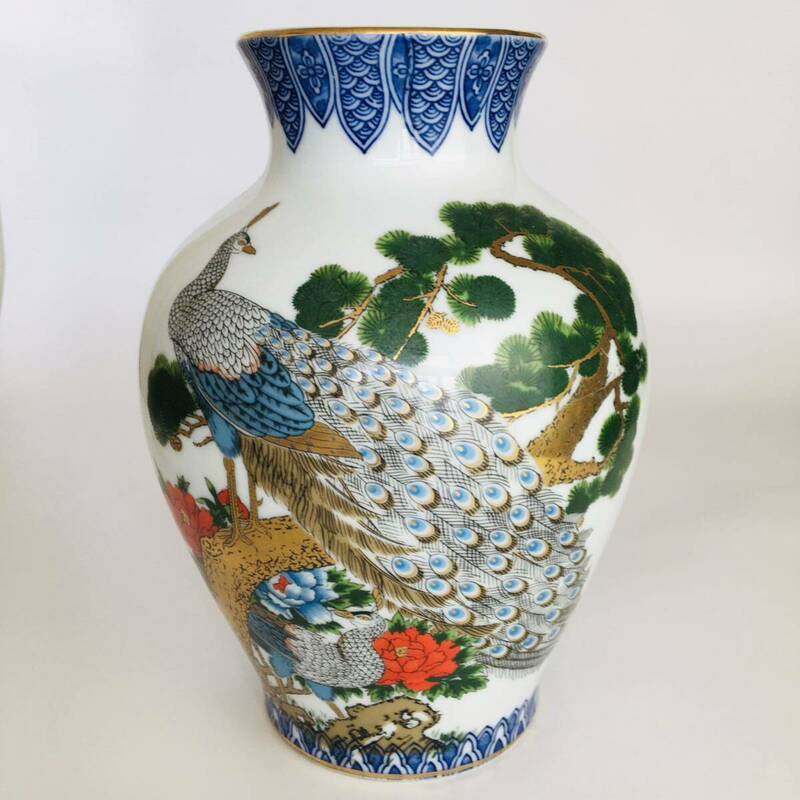 有田焼 花瓶 箱なし 花入 花器 飾壺 陶瓷器 美術品 陶磁 華道具　H-5