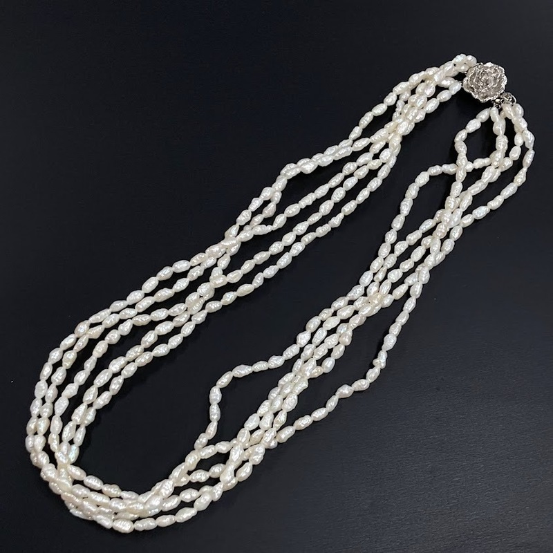 【ITVKSJ88DSGE】パールネックレス ケシパール 5連 ネックレス 真珠 パール アクセサリー ファッションアクセサリー 白 ホワイト