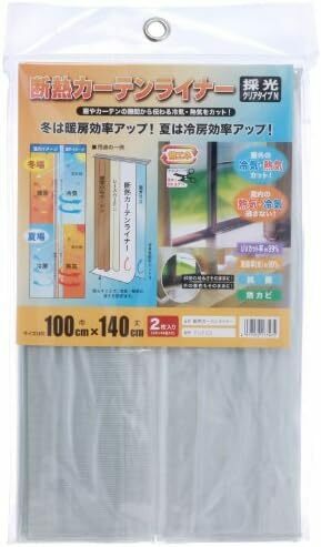 100cm×140cm×2枚入 MEIWA 断熱カーテンライナー採光クリアN 100cm×140cm 2枚セット クリアー