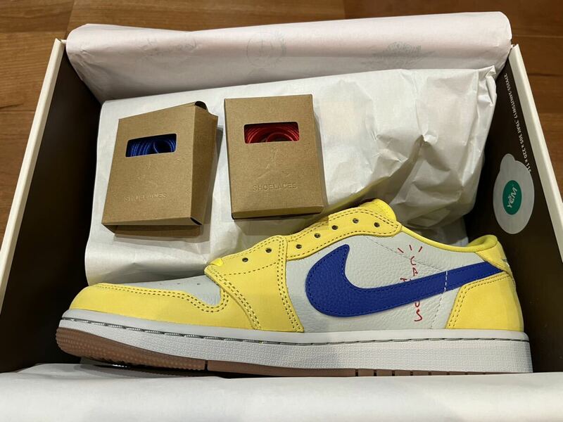 Travis Scott × Nike WMNS Air Jordan 1 Retro Low OG Canaryトラヴィス・スコット × ナイキ ウィメンズ エアジョーダン1 カナリー 27.5