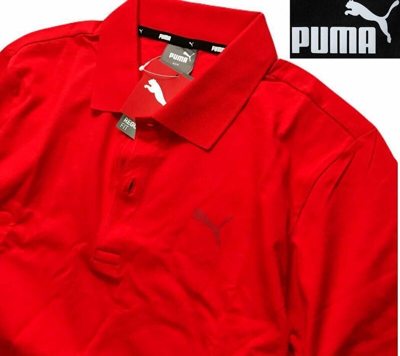 ♯C041新品【メンズXXL】プーマゴルフ PUMA コットンポロシャツ　半袖 ゴルフ レッド タグ付き