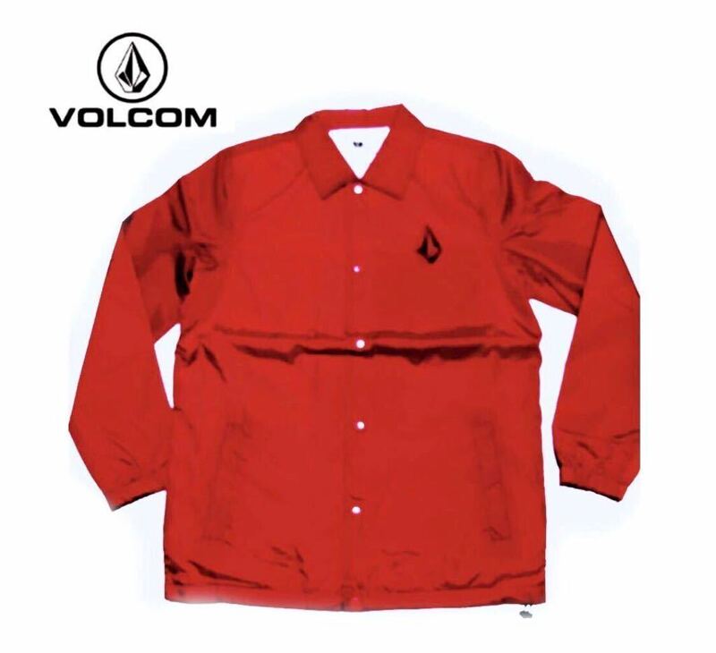 新品●ボルコム／VOLCOM●コーチジャケット /定価￥10780- ●ユニセックス、Sサイズ、ワイン系、前後プリント、裏地トリコット