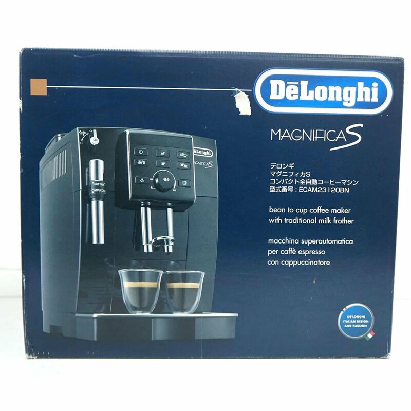 1円【未使用】DeLonghi デロンギ/マグニフィカS コンパクト全自動コーヒーマシン/ECM23120BN/67