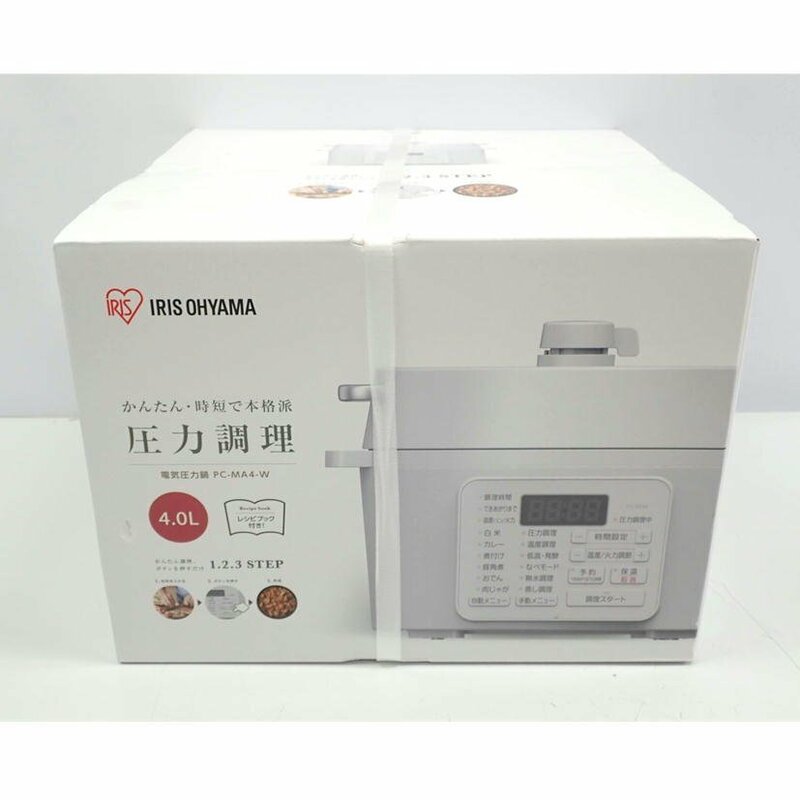 1円【未使用】IRIS OHYAMA アイリス オーヤマ/電気圧力鍋 4.0L/PC-MA4-W/62