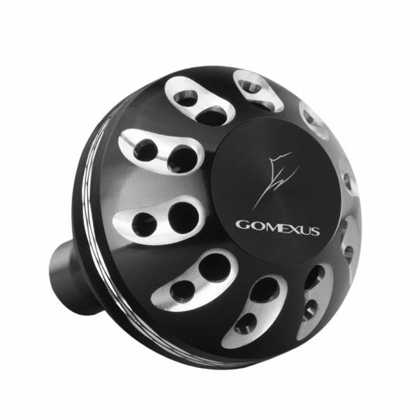 GOMEXUS ゴメクサス パワーハンドルノブ ZA38BKBKSR ブラックシルバー シマノ Shimano Type A・ダイワ Daiwa Type S 用 38mm ラウンドノブ