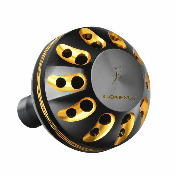 GOMEXUS ゴメクサス パワーハンドルノブ ZA41BKBKGD ブラックゴールド シマノ Shimano Type A・ダイワ Daiwa Type S 用 41mm ラウンドノブ