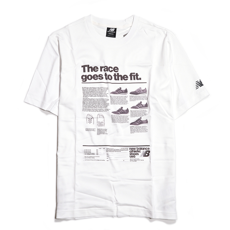 【新品本物 USA購入】New Balance ニューバランス■ Race Goes to the Fit T-Shirt ■ ホワイト白 / L ■半袖 ロゴ Tシャツ NB668