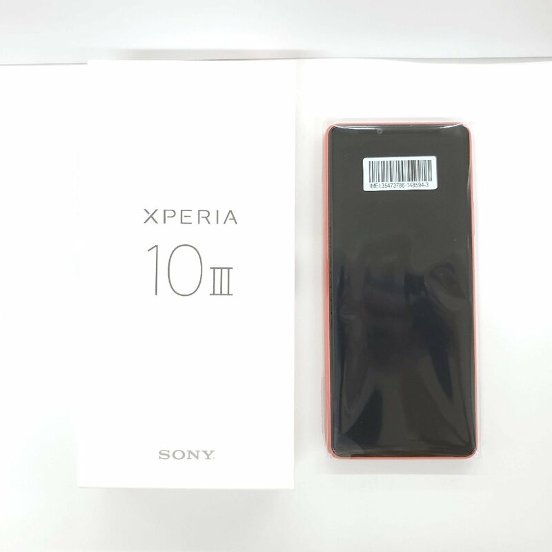 【未使用品】国内版 SIMフリー スマートフォン SONY XPERIA 10 Ⅲ SOG04 6GB/128GB レッド