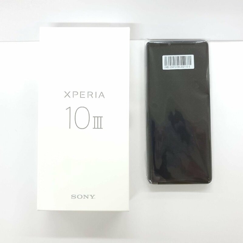 【未使用品】国内版 SIMフリー スマートフォン SONY XPERIA 10 Ⅲ SOG04 6GB/128GB ブラック