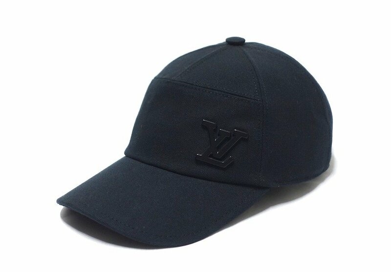 2022年製 定価10.1万 美品 LOUIS VUITTON ルイヴィトン キャップ・アエログラム LVイニシャル M77124 ブラック 黒 キャスケット 帽子