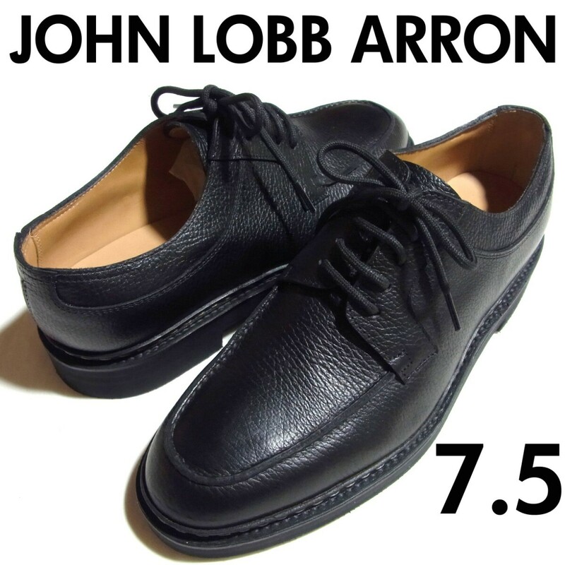 未使用 JOHN LOBB ジョンロブ ARRON アロン ダービー シューズ 7.5 E 0221 黒 ブラック 現行ロゴ