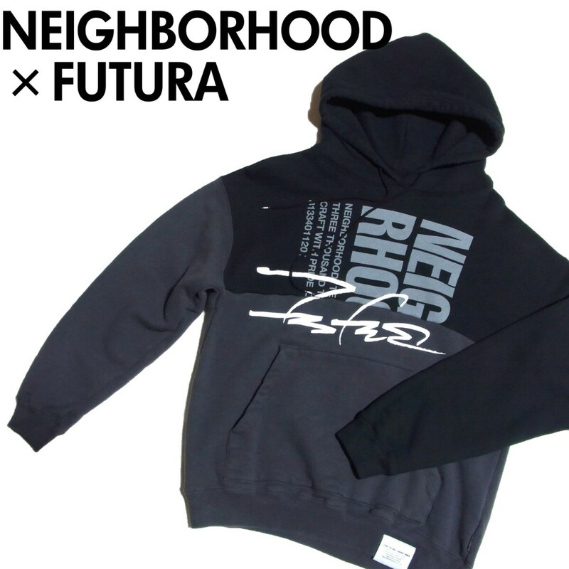 NEIGHBORHOOD x Futura Laboratories Homespray FL-007 Hooded LS ネイバーフッド フューチュラ パーカー S 222UWFTN-CSM01S 22AW 23SS