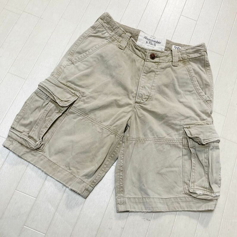 3935☆ Abercrombie&Fitch アバクロンビー&フィッチ ボトムス ショートパンツ カーゴパンツ メンズ 28 ベージュ