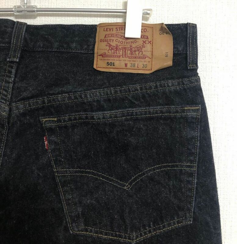 希少☆ レングス30 先染め ブラック USA製 90s LEVI'S リーバイス 501 黒 デニム パンツ W38 505 66 前期 ビッグE ビンテージ 60s 50s 80s 