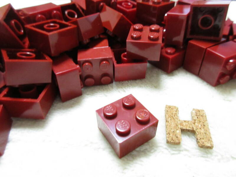LEGO★H 正規品 70個 ダークレッド 2×2 ブロック ワイン 濃赤 同梱可能 レゴ シティ タウン クリエイター エキスパート スターウォーズ