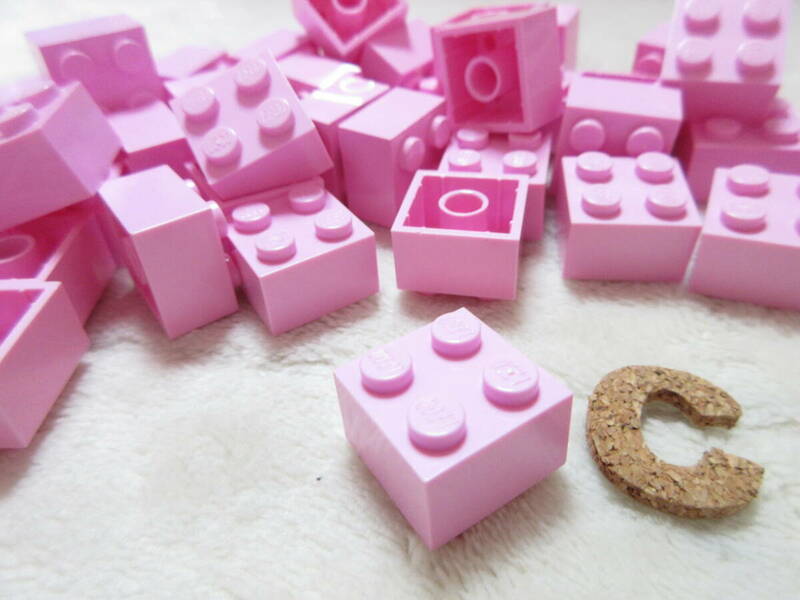 LEGO★C 正規品 45個 ピンク 2×2 ブロック 同梱可能 レゴ シティ タウン クリエイター エキスパート 建材 建物 フレンズ 家 ディズニー