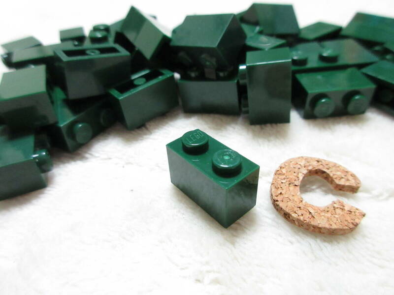 LEGO★C 正規品 46個 ダークグリーン 1×2 ブロック 濃緑 同梱可能 レゴ シティ タウン クリエイター エキスパート 建材 建物 乗り物 車