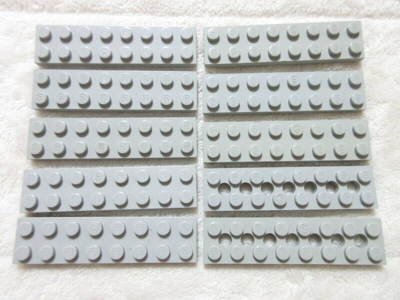 LEGO★8 正規品 年代物 旧灰 2×8 10個 プレート 同梱可能 レゴ キャッスル お城シリーズ 南海の勇者 ウェスタン スターウォーズ