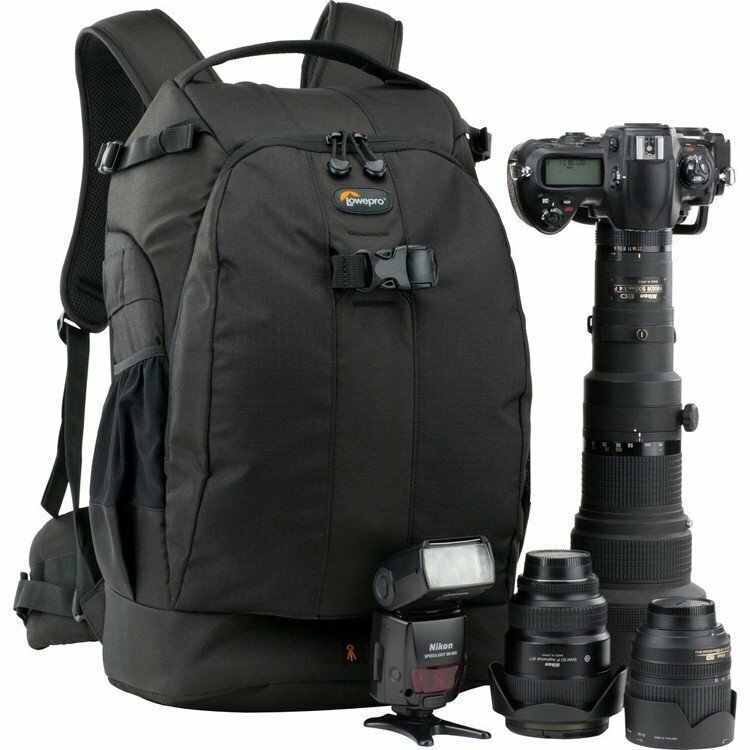 一眼レフ用バックパック Lowepro(ロープロ)フリップサイド500AW 大容量25L レインカバー 三脚取付可 500mmレンズ 収納