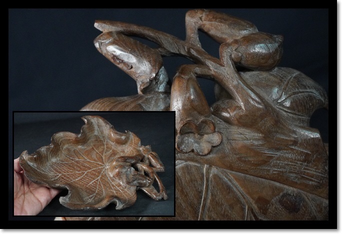 盆　彫刻　中国美術　天然木　菓子器　菓子皿　煎茶道具　茶道具　茶室　工芸品