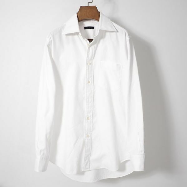 麻布テーラー azabu tailor 4-TE052 ワイドカラー 高級 長袖 シャツ Yシャツ ホワイト メンズ 2XLサイズ相当