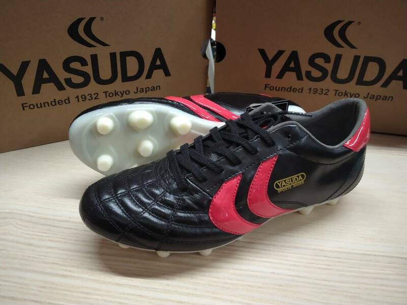 NEW ヤスダ YASUDAサッカーシューズ サッカースパイク Ligaresga Pro-ex2 YSD-S24.001.0 26,5cm BLACK/RED カンガルーレザー×人工皮革