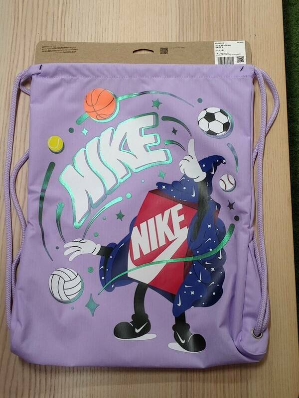 ナイキ Nike ランドリーバッグ ジムサック デイバッグ FN1360 512(ライラックブルーム×ライム) 12L 35cm×46cm ②