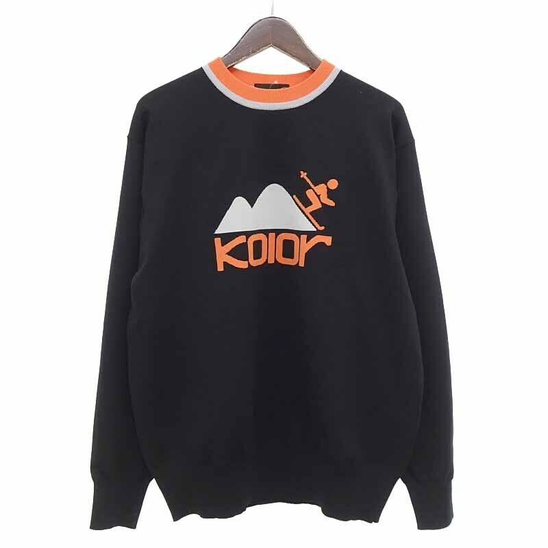 【特別価格】KOLOR 24SS C Knit フロントロゴニット ブラック メンズ3