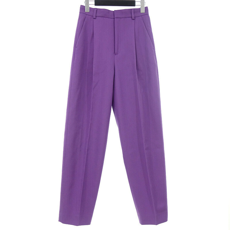 【特別価格】6(ROKU) 22AW KARSEY PANTS タック パンツ パープル レディース34