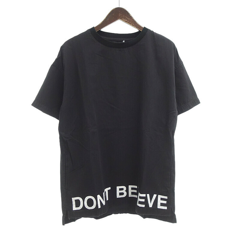 【特別価格】MINEDENIM Denim Hem Message Print T-SH デニム Tシャツ ブラック メンズ1