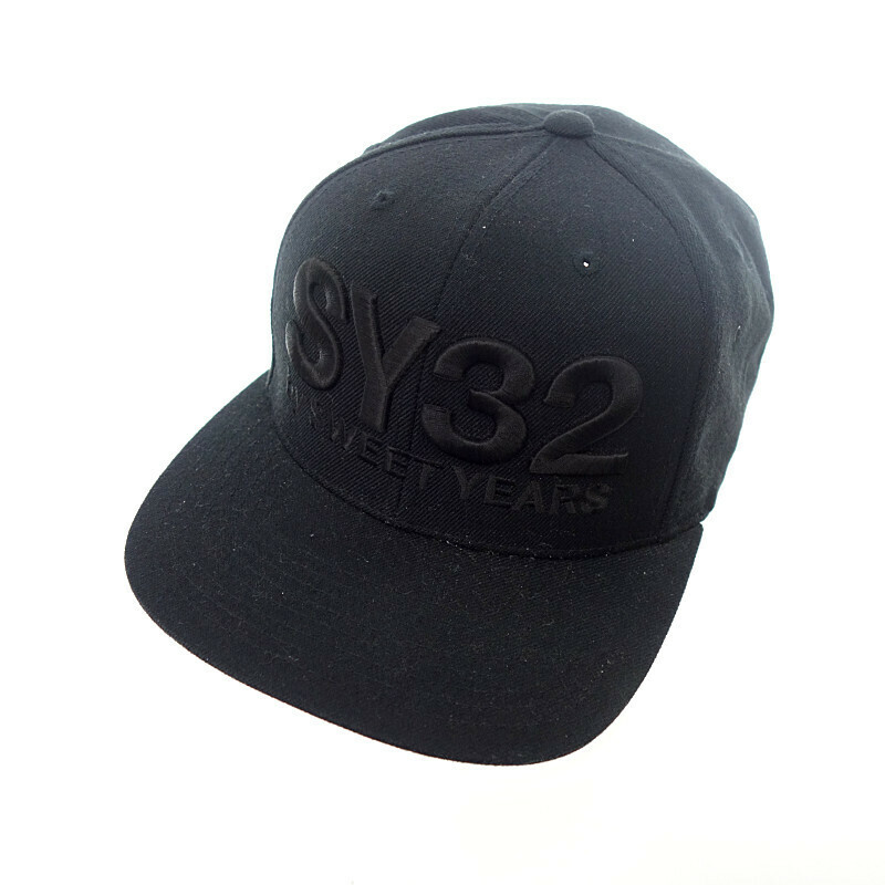 【特別価格】SWEET YEARS ロゴ 刺繍 ベースボール キャップ ブラック ユニセックスF