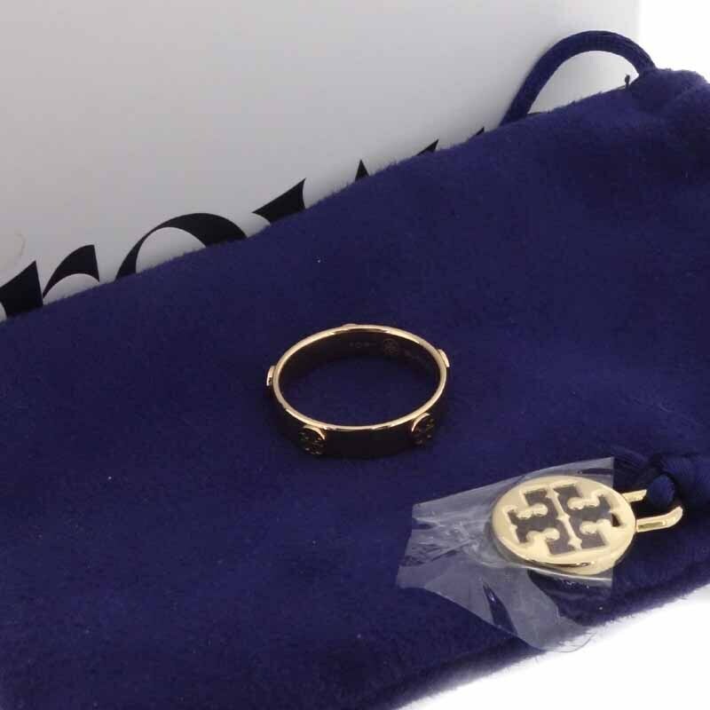 【特別価格】TORY BURCH ロゴ ミラー スタッズ リング ゴールド ユニセックス19号