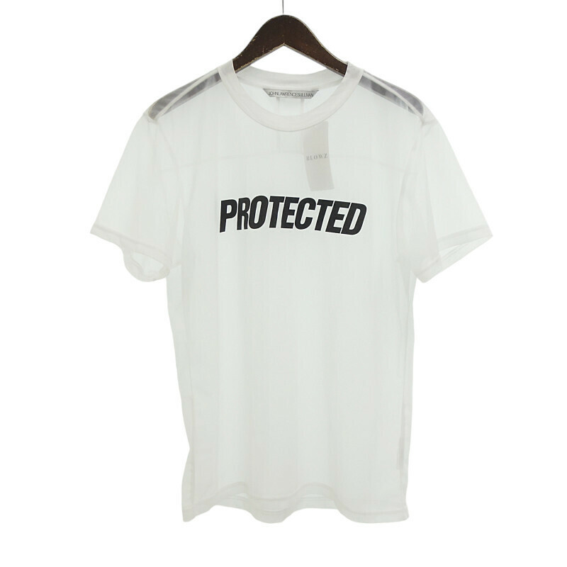 【特別価格】JOHN LAWRENCE SULLIVAN PROTECTED シースルー シアー 半袖 カットソー Tシャツ ホワイト レディース-