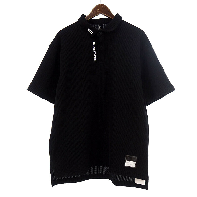 【特別価格】SWEET YEARS BIG SILHOUETTE POLO SHIRTS ポロシャツ Tシャツ ブラック メンズM