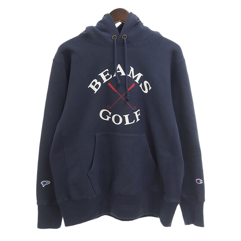 BEAMS GOLF × CHAMPION チャンピオン 別注 リバースウィーブ パーカー ネイビー メンズM