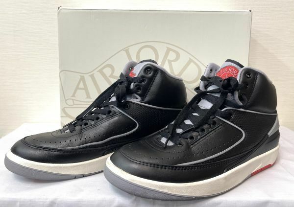 80 202513-33 NIKE ナイキ エアジョーダン2 レトロ ブラック セメント 25.5㎝ Air Jordan 2 Retro 同梱まとめて取引不可/単品取引のみ