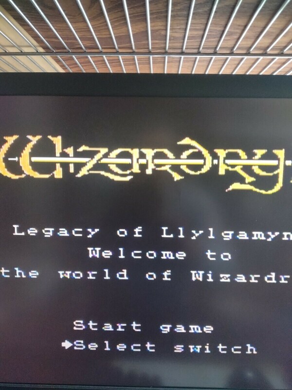 ファミコン FC Wizardry リルガミンの遺産 ウィザードリィII　メニュー起動確認