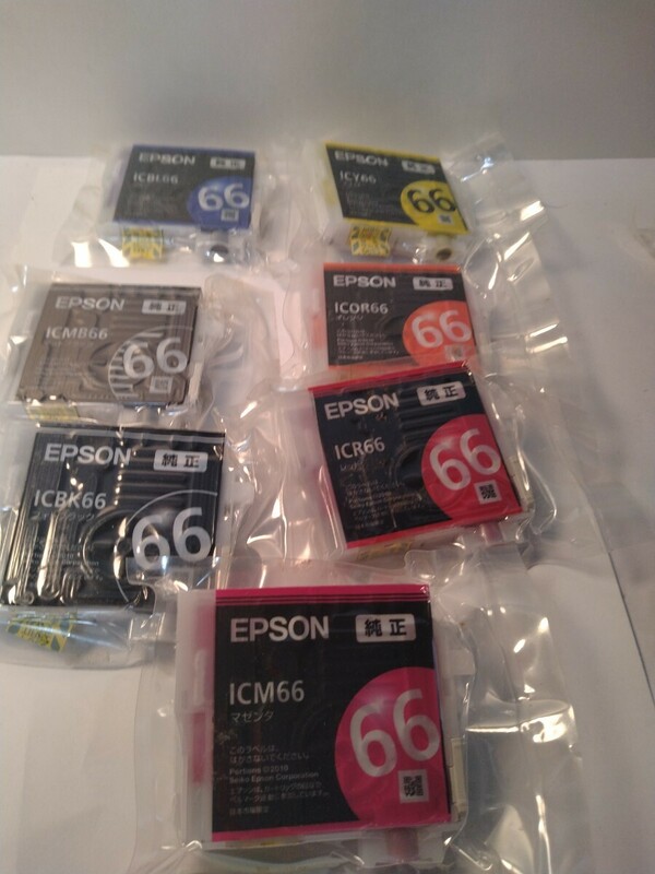 エプソン EPSON 純正インクカートリッジ ICBK66など合計7色7本
