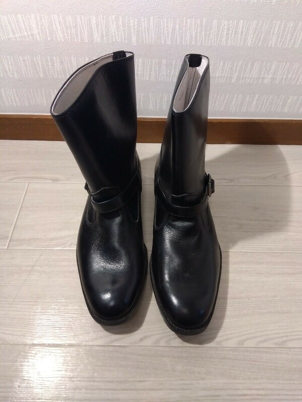 【F823】 ASAHI KREMENTZ アサヒ クレメンツ レザー ブーツ 25.0cm ブラック 黒 ショート
